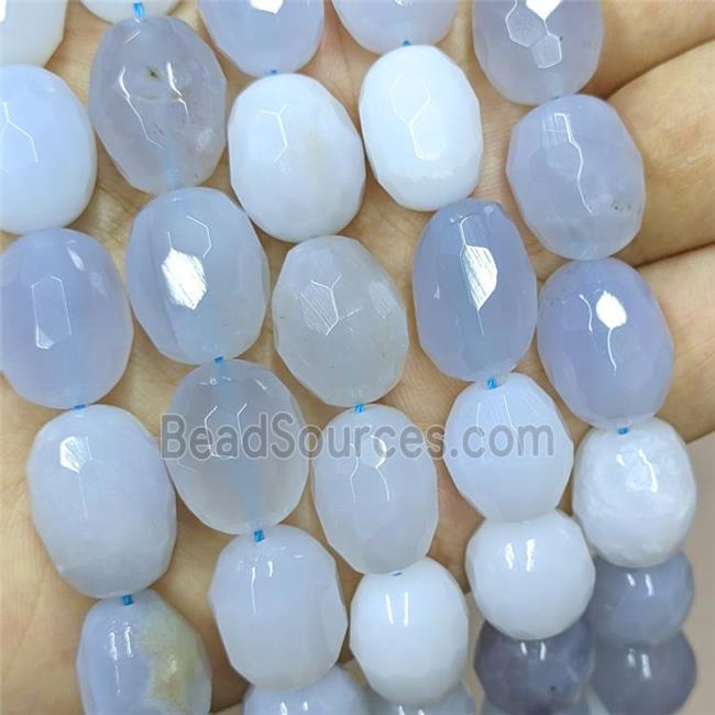 Natural Blue Chalcedony Nugget Beads Faceted Freeform