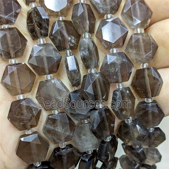 Smoky Quartz Hexagon Beads