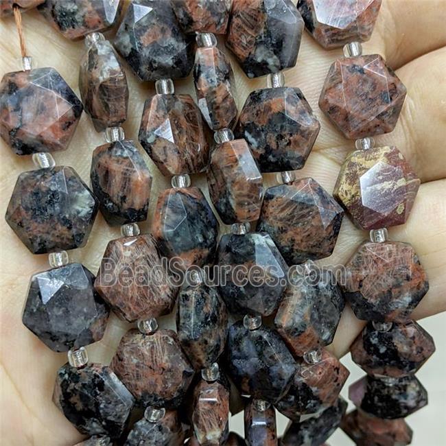 Natural Yooperlite Flame Jasper Hexagon Beads