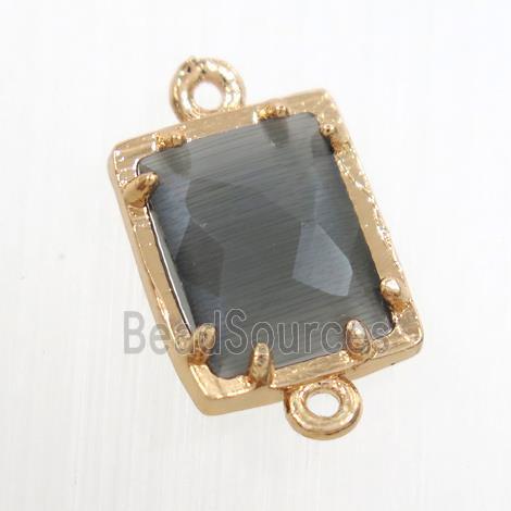 gray glass connector, rectangle, gold plated