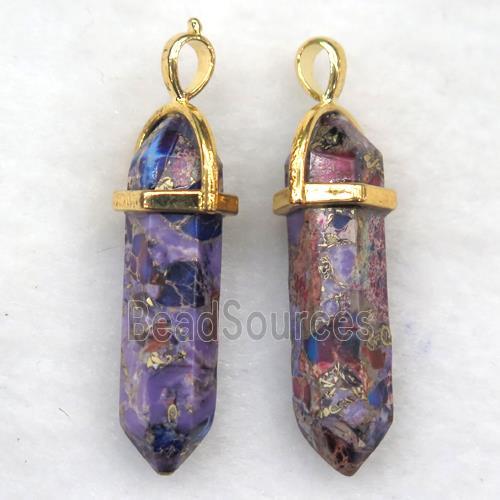 purple Imperial Jasper bullet pendant