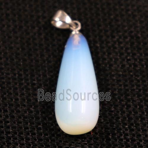 white opalite pendants, teardrop