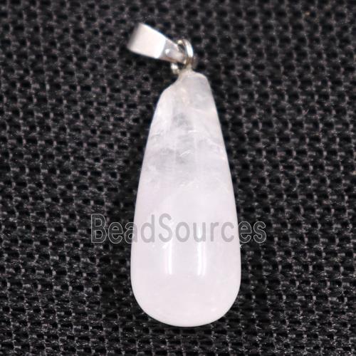 clear quartz pendants, teardrop