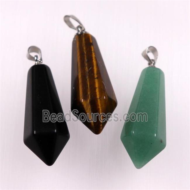 mixed gemstone pendants, faceted teardrop