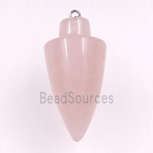 rose quartz pendants, bullet