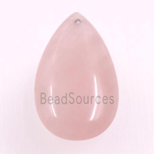 rose quartz pendants, teardrop