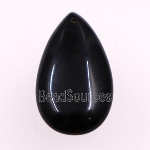 black agate pendants, teardrop