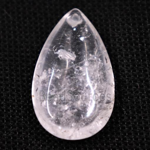 clear quartz pendants, teardrop