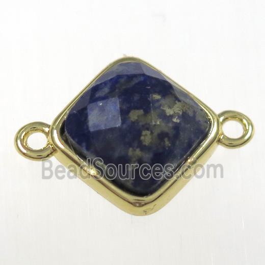 lapis lazuli connector, gold plated