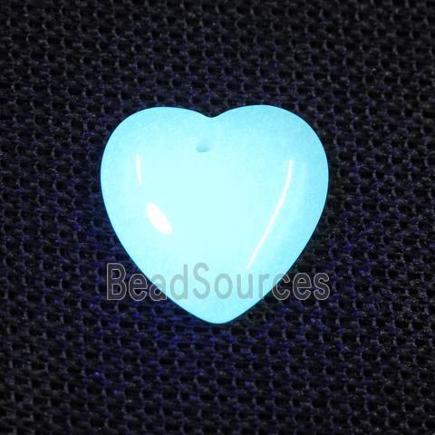 noctilucent stone heart pendants, mixed