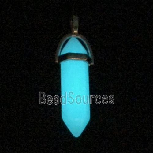 noctilucent stone bullet pendants, mixed