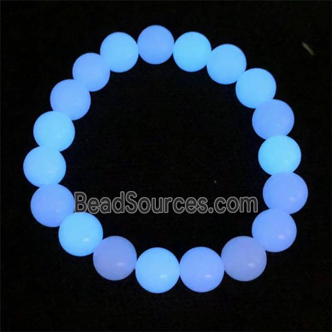 blue noctilucent stone bracelet, round