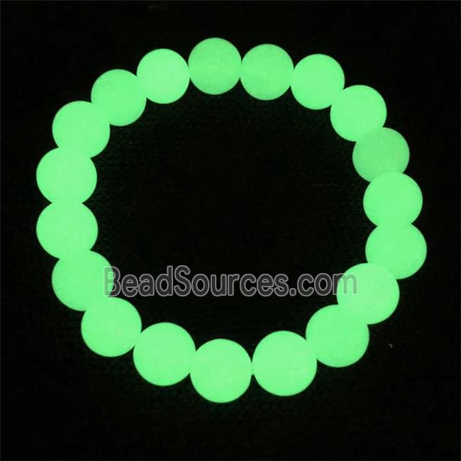 green noctilucent stone bracelet, round