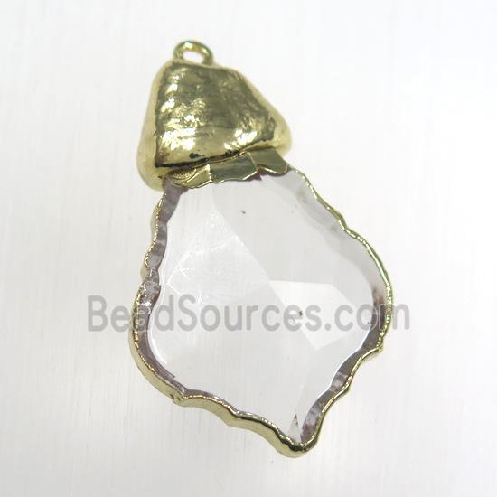 Glass crystal pendants, gold plated