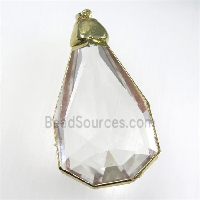 Glass crystal pendants, gold plated