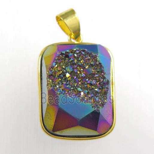 rectangle Druzy Agate rectangle pendant