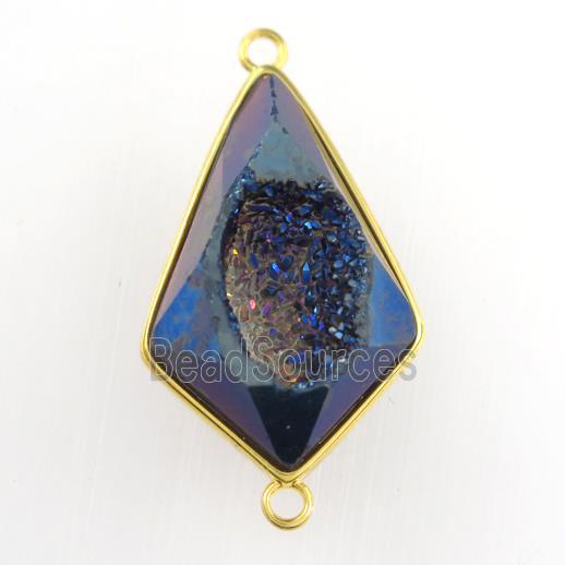 rainbow Druzy Agate teardrop connector