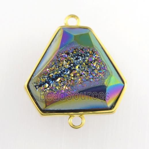 rainbow Druzy Agate triangle connector