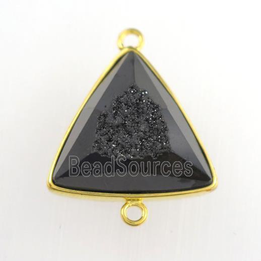 black Druzy Agate triangle connector