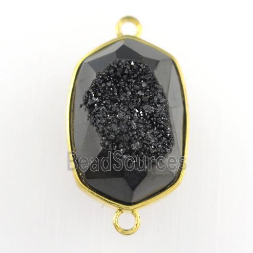 black Druzy Agate oval connector