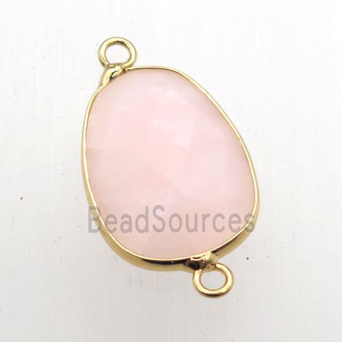 Rose Quartz teardrop connector