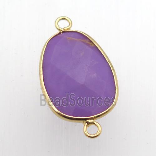 puple Jade teardrop connector, dye