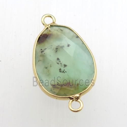 green Australian Chrysoprase teardrop connector