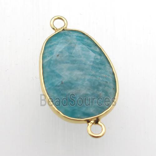 green Amazonite teardrop connector