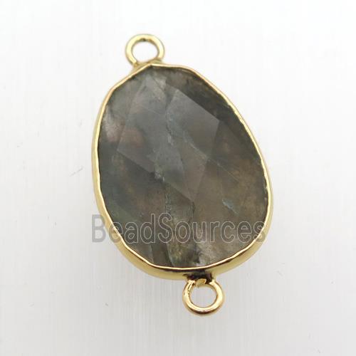 Labradorite teardrop connector