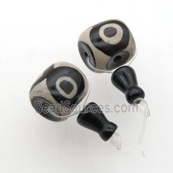 Tibetan Agate Guru Beads, 3holes