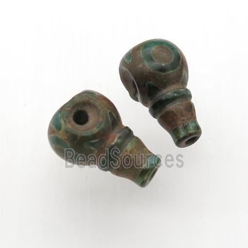 Tibetan Agate Guru Beads, 3holes, Buddhist jewelry