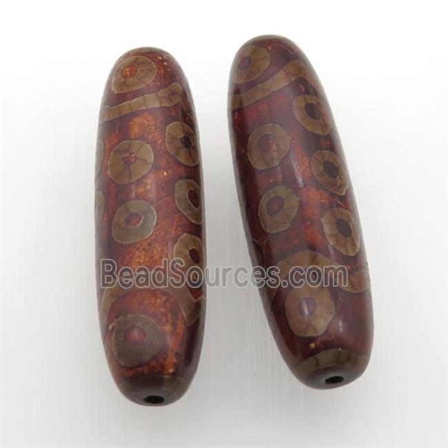 darkred Tibetan Dzi rice Beads, eye