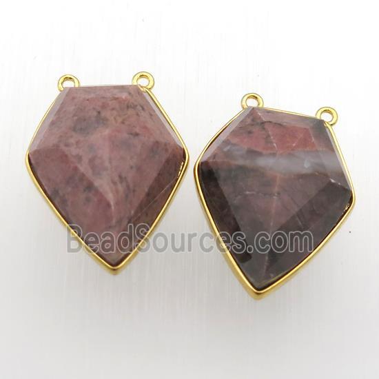 Rhodonite arrowhead pendant