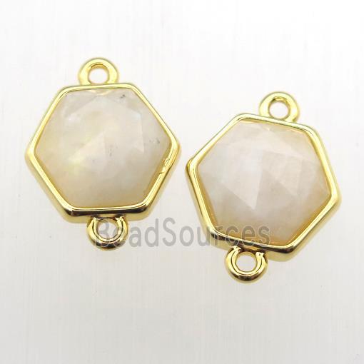 white MoonStone hexagon connector