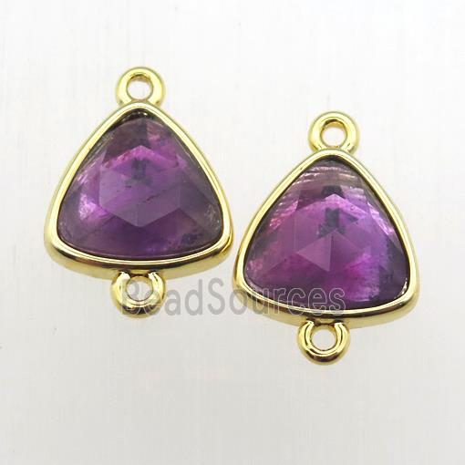 purple Amethyst triangle connector