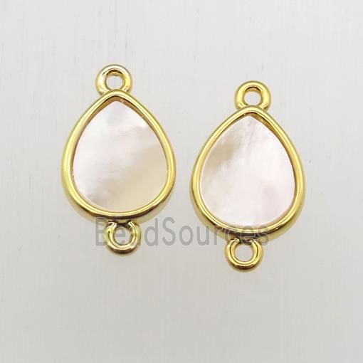 white Pearlized Shell teardrop connector