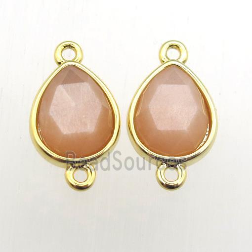 peach SunStone teardrop connector