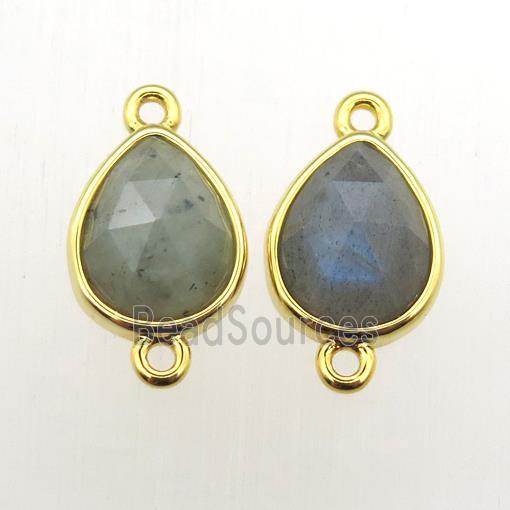 Labradorite teardrop connector