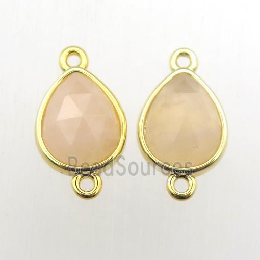 yellow MoonStone teardrop connector