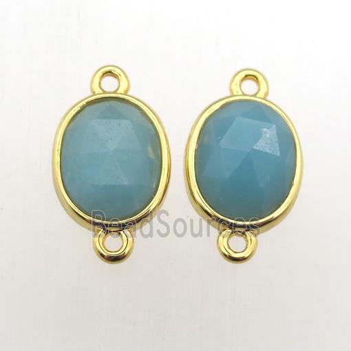 blue Amazonite oval connector