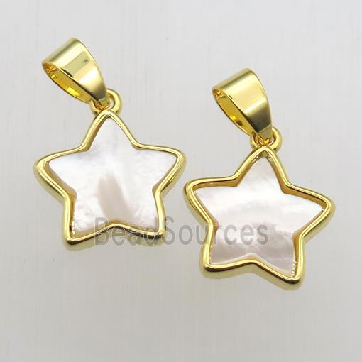 white Pearlized Shell star pendant