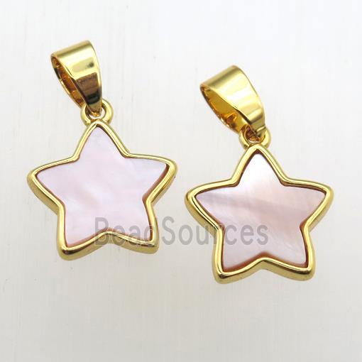 pink Queen Shell star pendant