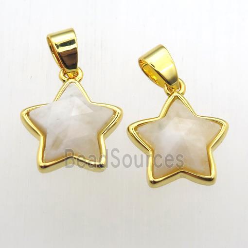 white MoonStone star pendant