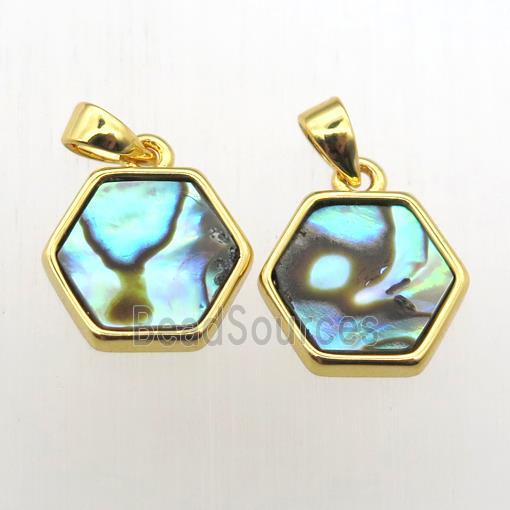 Abalone Shell hexagon pendants