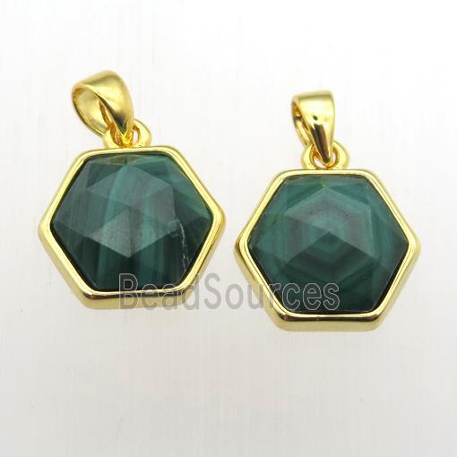 green Malachite hexagon pendants