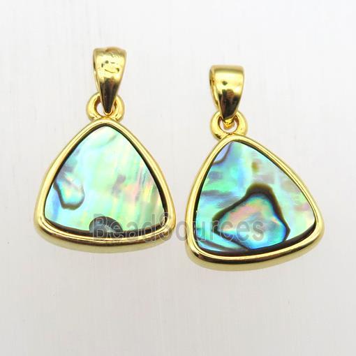 Abalone Shell triangle pendant