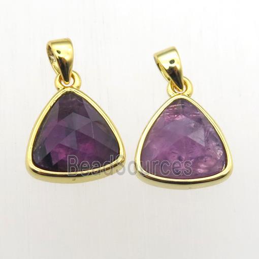 Amethyst triangle pendant