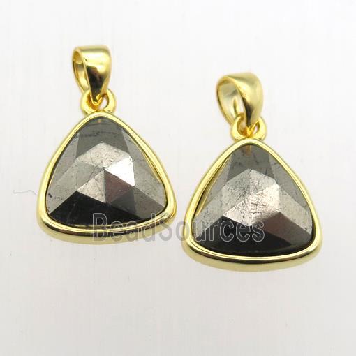 Pyrite triangle pendant