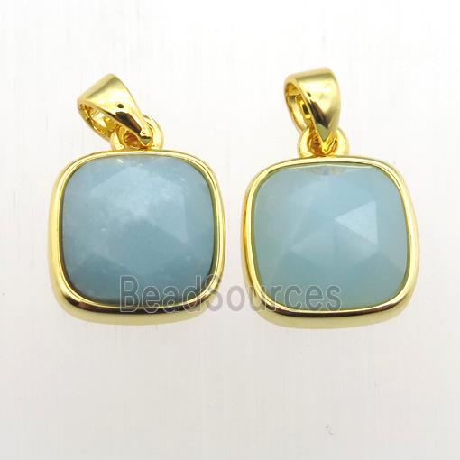 Amazonite square pendant