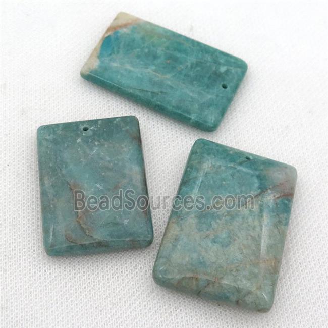 green Amazonite pendants, rectangle